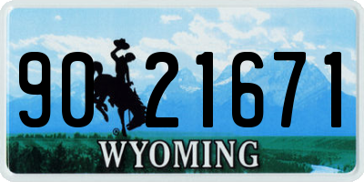 WY license plate 9021671