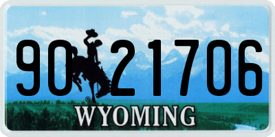 WY license plate 9021706