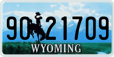 WY license plate 9021709