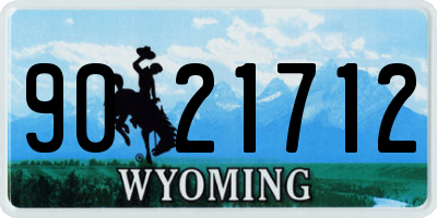 WY license plate 9021712