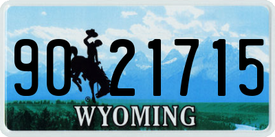 WY license plate 9021715