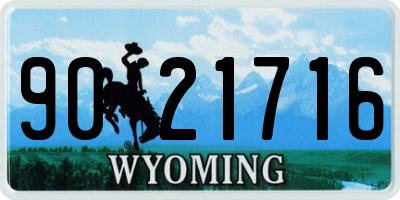 WY license plate 9021716