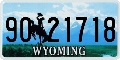 WY license plate 9021718