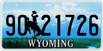 WY license plate 9021726