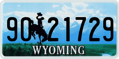 WY license plate 9021729
