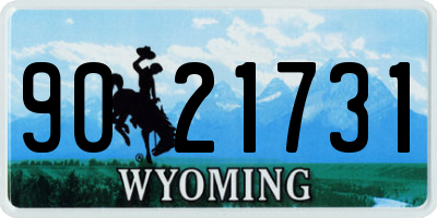 WY license plate 9021731