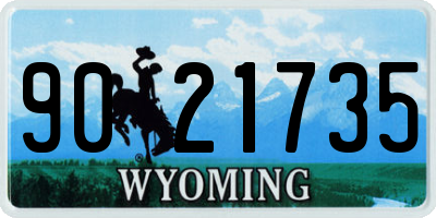 WY license plate 9021735