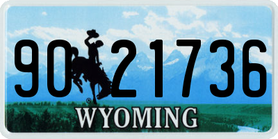 WY license plate 9021736