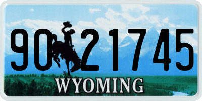 WY license plate 9021745