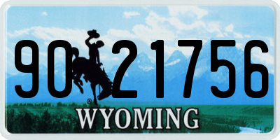 WY license plate 9021756