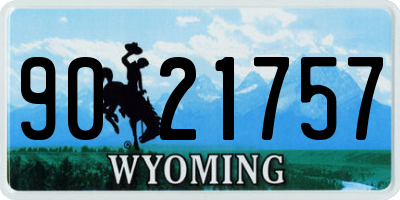WY license plate 9021757