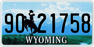 WY license plate 9021758