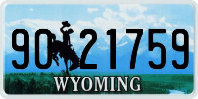 WY license plate 9021759