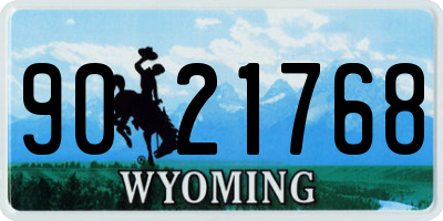 WY license plate 9021768