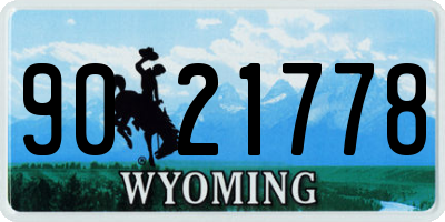 WY license plate 9021778