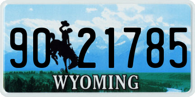 WY license plate 9021785