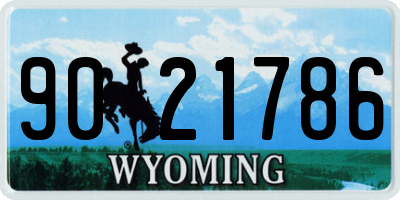 WY license plate 9021786