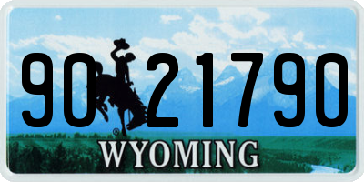 WY license plate 9021790