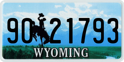 WY license plate 9021793
