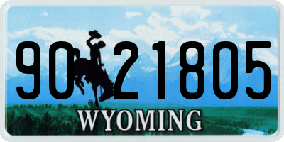 WY license plate 9021805