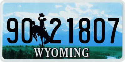WY license plate 9021807
