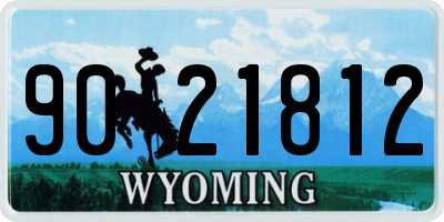 WY license plate 9021812