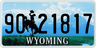 WY license plate 9021817