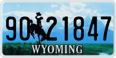 WY license plate 9021847