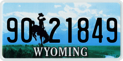 WY license plate 9021849