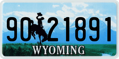 WY license plate 9021891