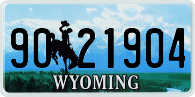 WY license plate 9021904