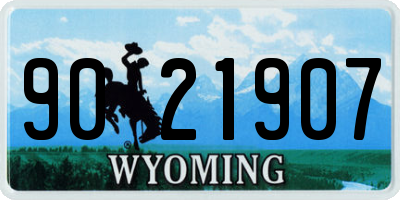 WY license plate 9021907