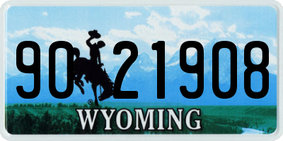 WY license plate 9021908