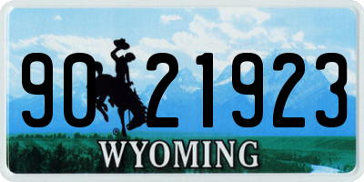 WY license plate 9021923