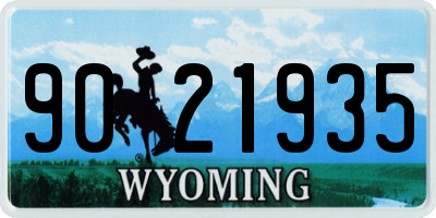 WY license plate 9021935