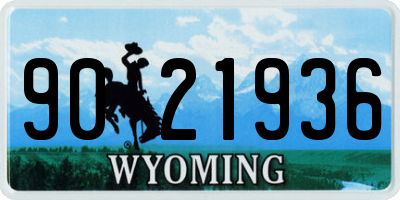 WY license plate 9021936