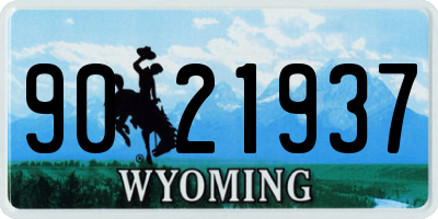 WY license plate 9021937