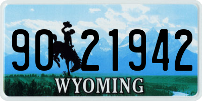 WY license plate 9021942