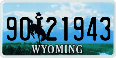 WY license plate 9021943