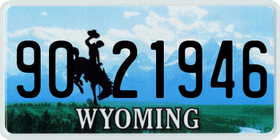 WY license plate 9021946
