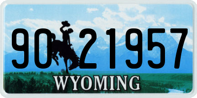 WY license plate 9021957