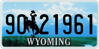 WY license plate 9021961