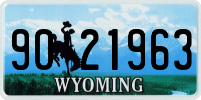 WY license plate 9021963