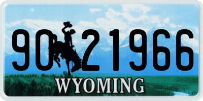 WY license plate 9021966