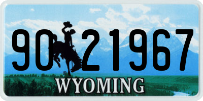 WY license plate 9021967