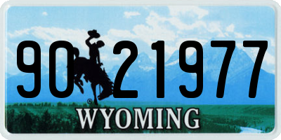 WY license plate 9021977