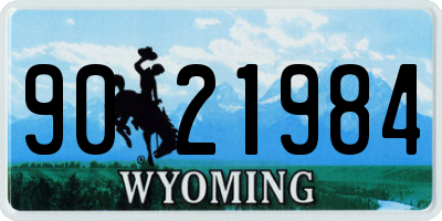 WY license plate 9021984