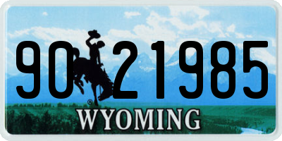 WY license plate 9021985