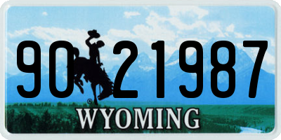 WY license plate 9021987