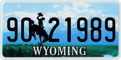 WY license plate 9021989